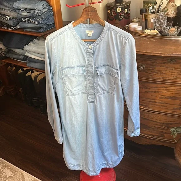 chinese dress ladies New J Crew Long Sleeve Shirtdress in Black, Size S, Originally $110  The  Mustard Dandelion